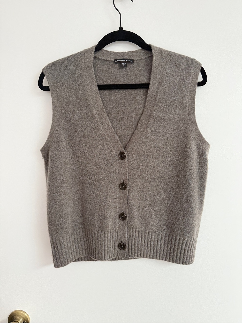 JAMES PERSE Sleeveless Cashmere/Cotton Vest